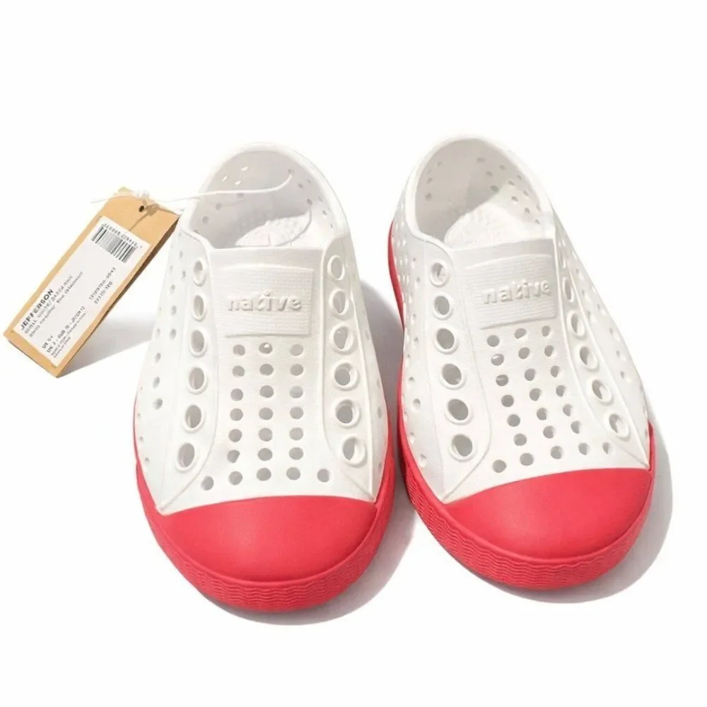 Native Jefferson Toddler Slip-On Water Shoes Shell White/Dazzle Pink C4 Lightwei